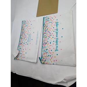 Lot of 2 Thrive Causemetics Makeup Bags Pouch Confetti Throw Kindness Around